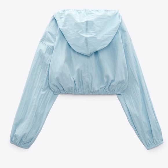 NewZara Pockets Buttons  Light Blue Hoodie jacket - Picture 9 of 16
